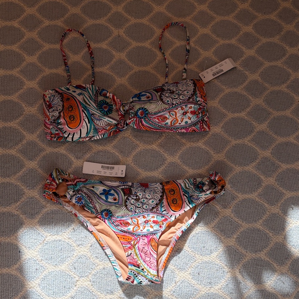 J. Crew Multicolor Paisley Bikini NWT